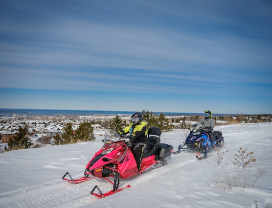 Snowmobilers in Rimouski 